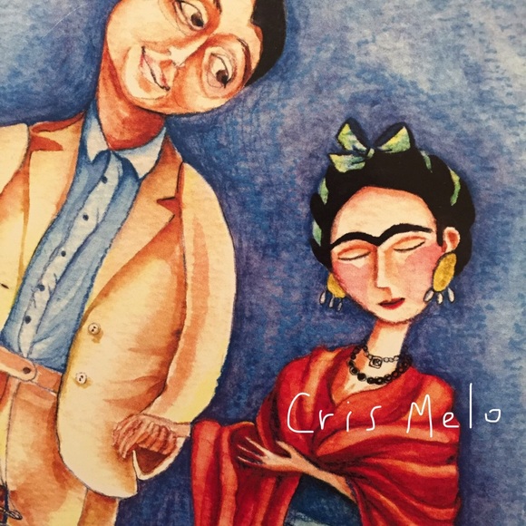 PRINT Frida Kahlo Diego Rivera by Cris Melo - Picture 2 of 4